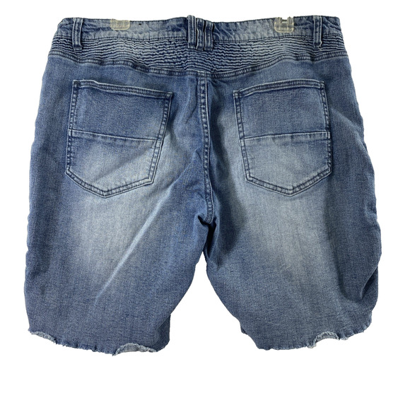 Carbon Jean Shorts Mens Size 38 Destroyed Denim Raw Hem‎ Grunge Moto Skater - Picture 2 of 11